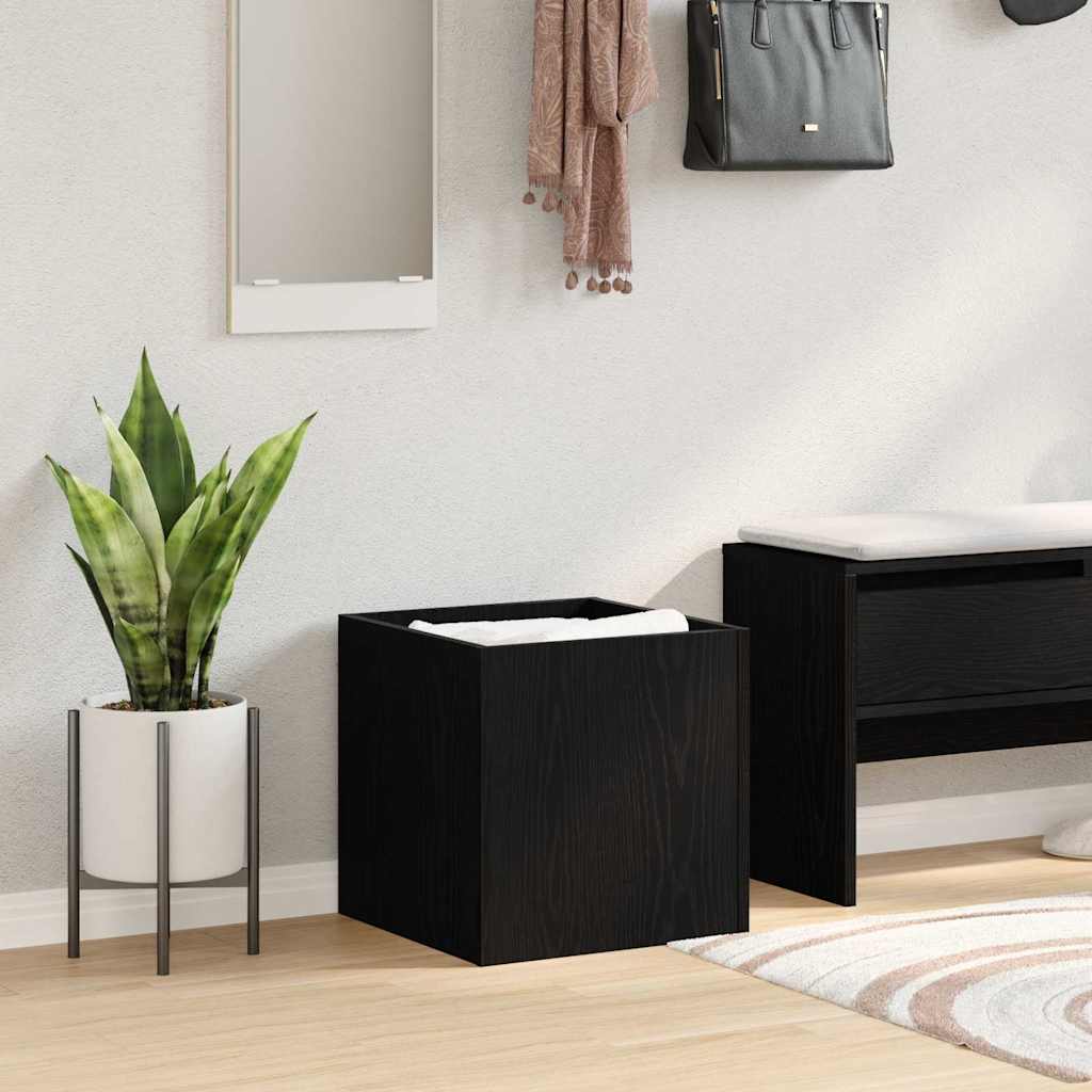 Planter Box Black Oak 40 x 40 x 40 cm Engineered Wood