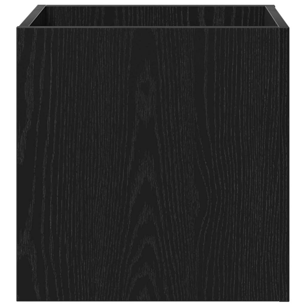 Planter Box Black Oak 40 x 40 x 40 cm Engineered Wood