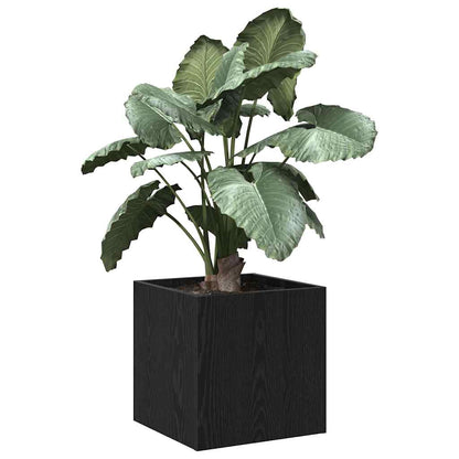 Planter Box Black Oak 40 x 40 x 40 cm Engineered Wood