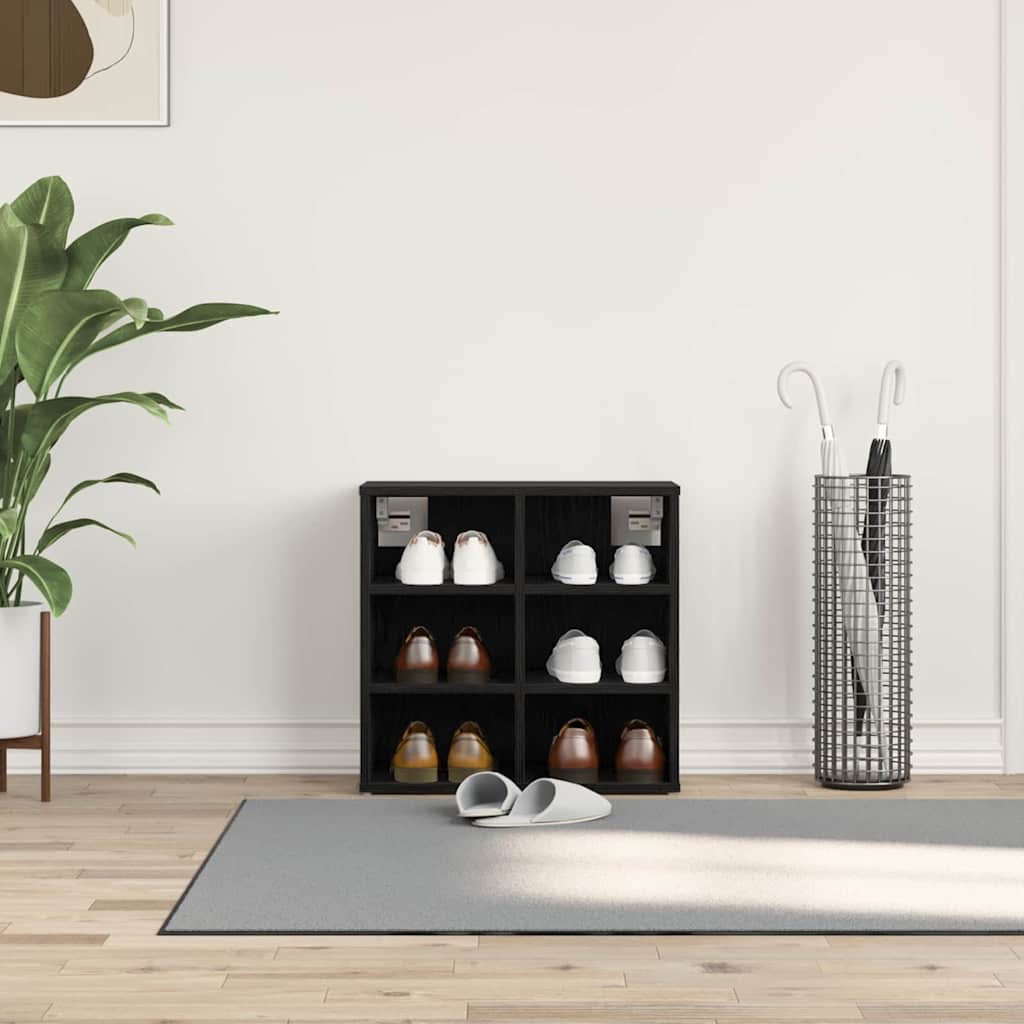 Shoe Cabinet 52 x 30 x 50.5 cm Engineered Wood Black Oak