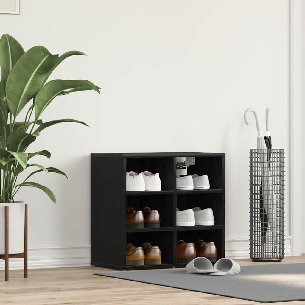 Shoe Cabinet 52 x 30 x 50.5 cm Engineered Wood Black Oak