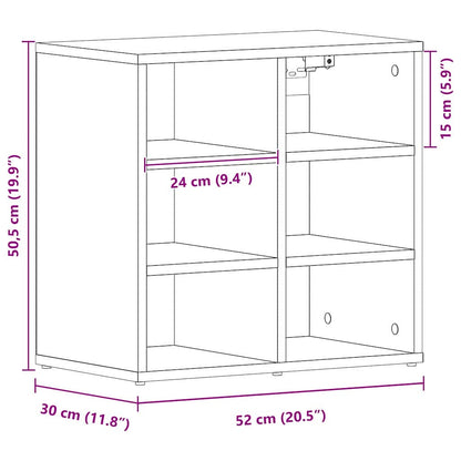 Shoe Cabinet Black Oak 52 x 30 x 50.5 cm Engineered Wood