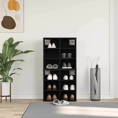 Shoe Cabinet 2 pcs Black Oak 52 x 30 x 50.5 cm Engineered Wood