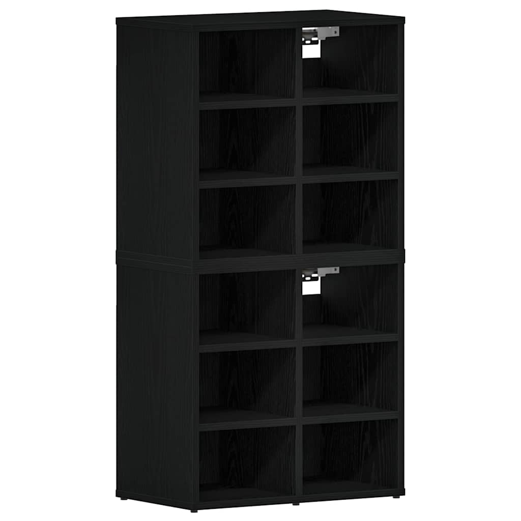 Shoe Cabinet 2 pcs Black Oak 52 x 30 x 50.5 cm Engineered Wood