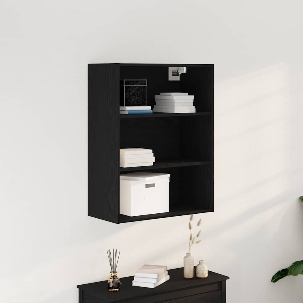 Hanging Wall Cabinet Wall-mounted Black Oak 69.5 x 32.5 x 90 cm