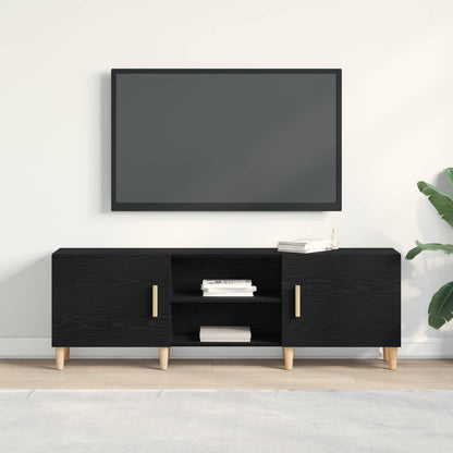 TV Cabinet 150 x 30 x50 cm Black Oak Engineered Wood