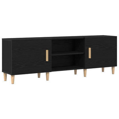 TV Cabinet 150 x 30 x50 cm Black Oak Engineered Wood