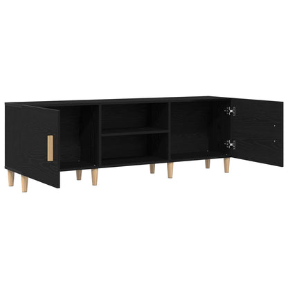 TV Cabinet 150 x 30 x50 cm Black Oak Engineered Wood