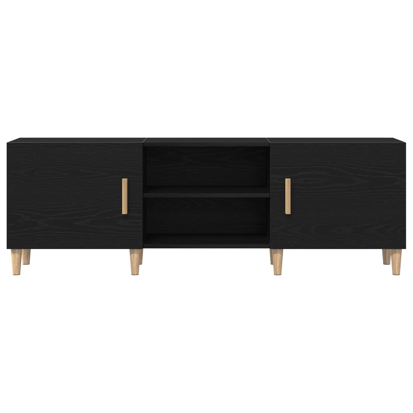 TV Cabinet 150 x 30 x50 cm Black Oak Engineered Wood