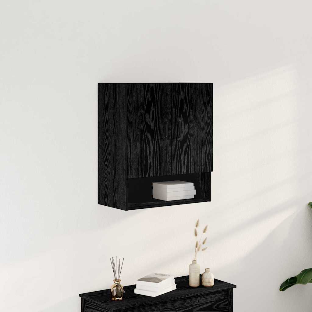 Wall Cabinet Black Oak 60 x 30 x 70 cm Engineered Wood
