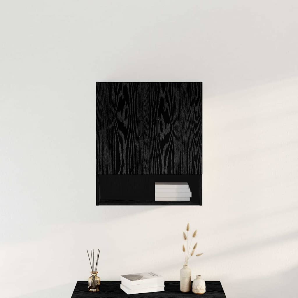 Wall Cabinet Black Oak 60 x 30 x 70 cm Engineered Wood