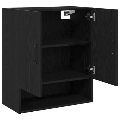 Wall Cabinet Black Oak 60 x 30 x 70 cm Engineered Wood