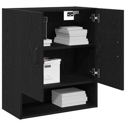 Wall Cabinet Black Oak 60 x 30 x 70 cm Engineered Wood