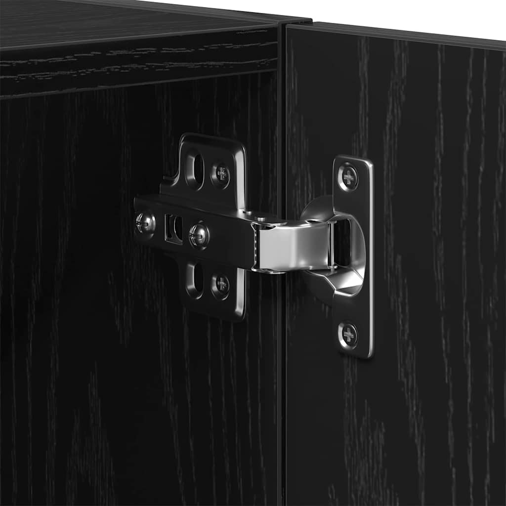 Wall Cabinet Black Oak 60 x 30 x 60 cm Engineered Wood