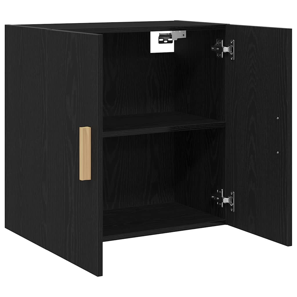 Wall Cabinet Black Oak 60 x 30 x 60 cm Engineered Wood