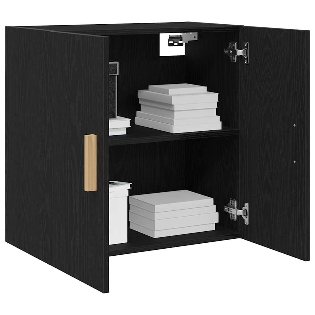 Wall Cabinet Black Oak 60 x 30 x 60 cm Engineered Wood