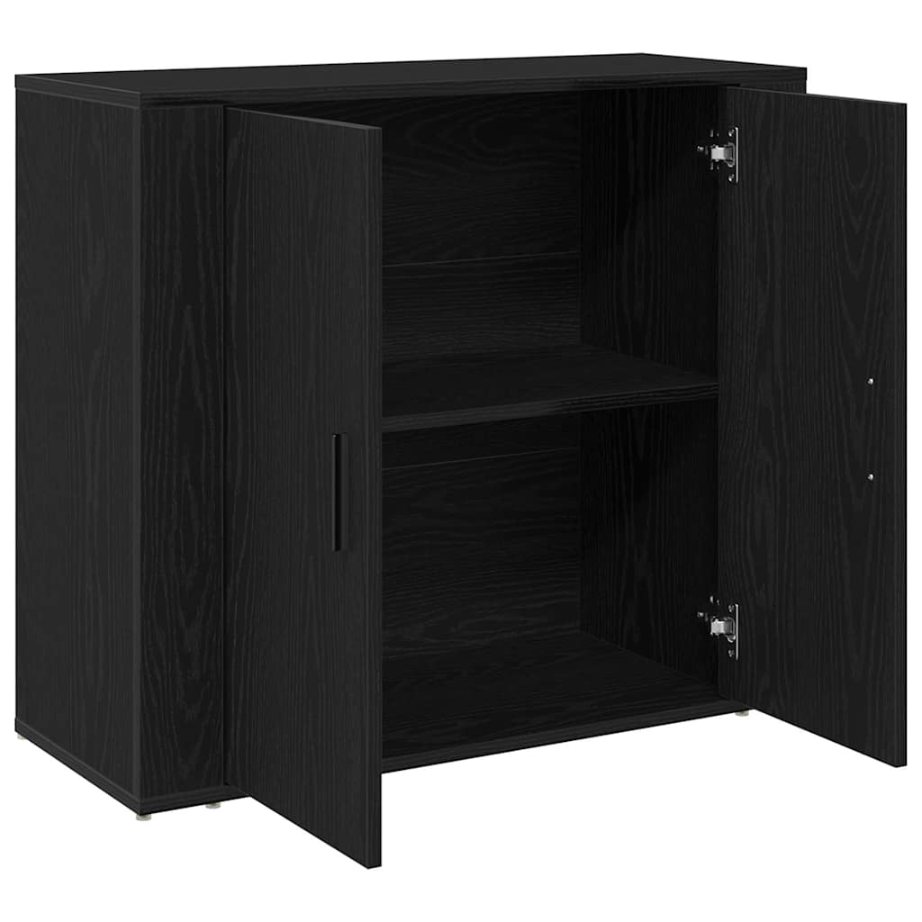 Sideboard Black Oak 80 x 33 x 70 cm Engineered Wood