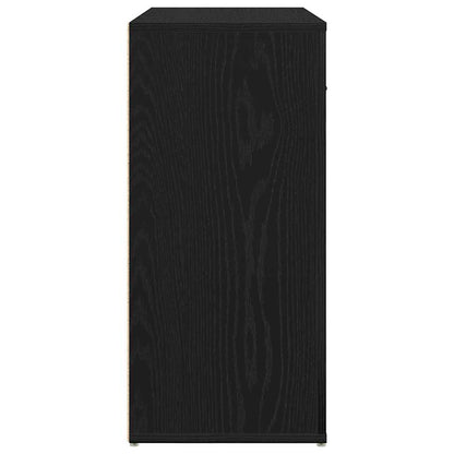 Sideboard with Drawer Black Oak 80 x 33 x 70 cm Engineered Wood