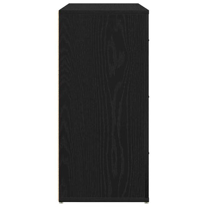 Sideboard with Drawer Black Oak 80 x 33 x 70 cm Engineered Wood