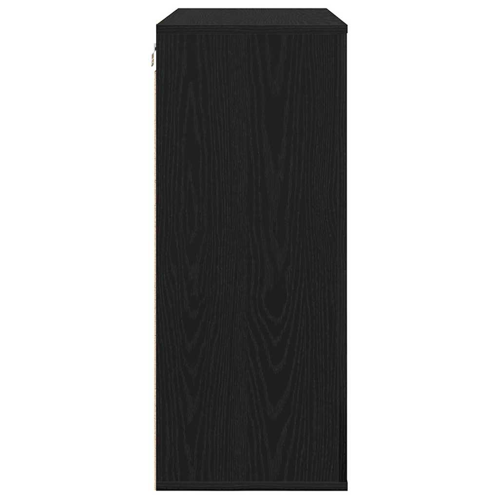 Wall Cabinet Black Oak 80 x 33 x 80 cm Engineered Wood