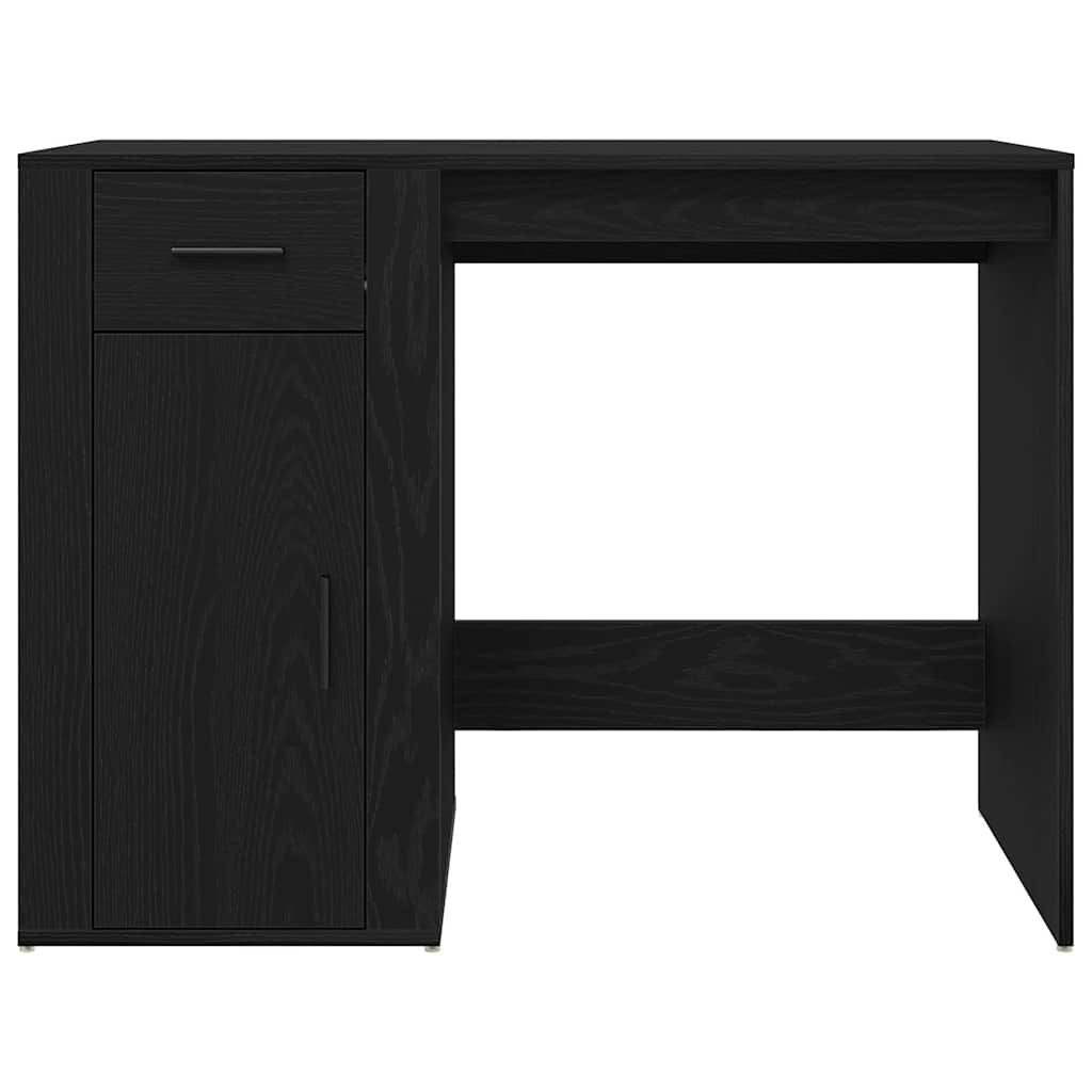 Desk with Drawer Black Oak 100 x 49 x 74 cm Engineered Wood