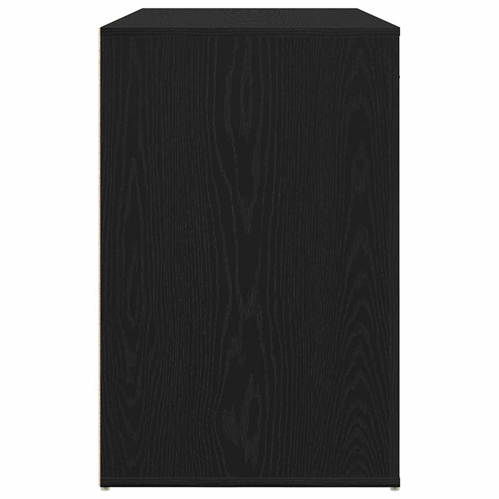 Desk with Drawer Black Oak 100 x 49 x 74 cm Engineered Wood