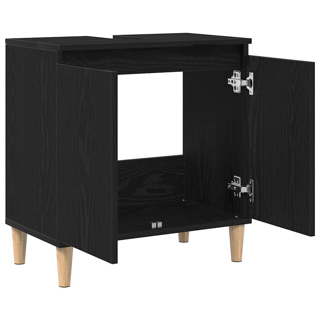 Bathroom Sink Cabinet Black Oak 58 x 33 x 60 cm Engineered Wood