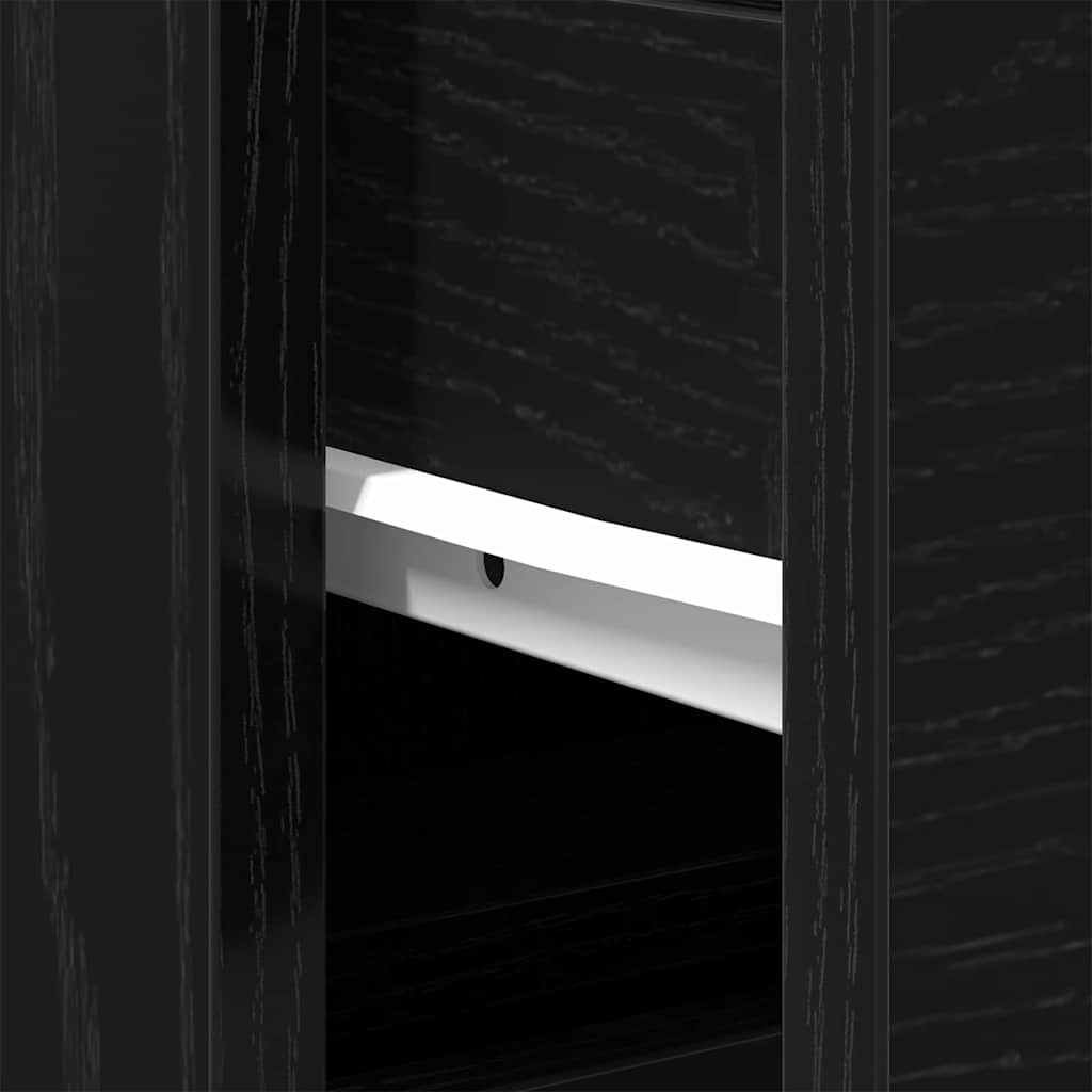 Bathroom Sink Cabinet Black Oak 80 x 33 x 60 cm Engineered Wood