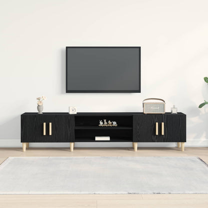 TV Cabinet 180 x 31.5 x 40 cm Black Oak Engineered Wood