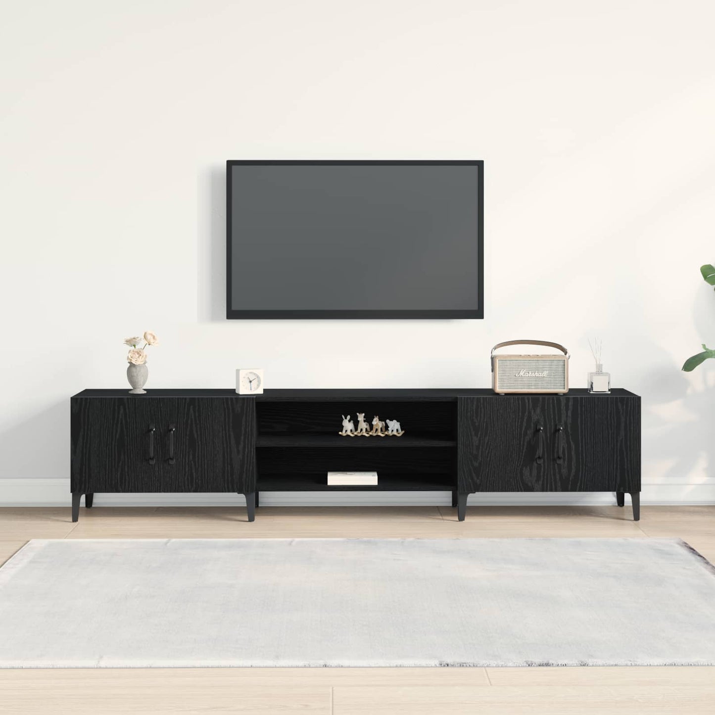 TV Cabinet 180 x 31.5 x 40 cm Black Oak Engineered Wood