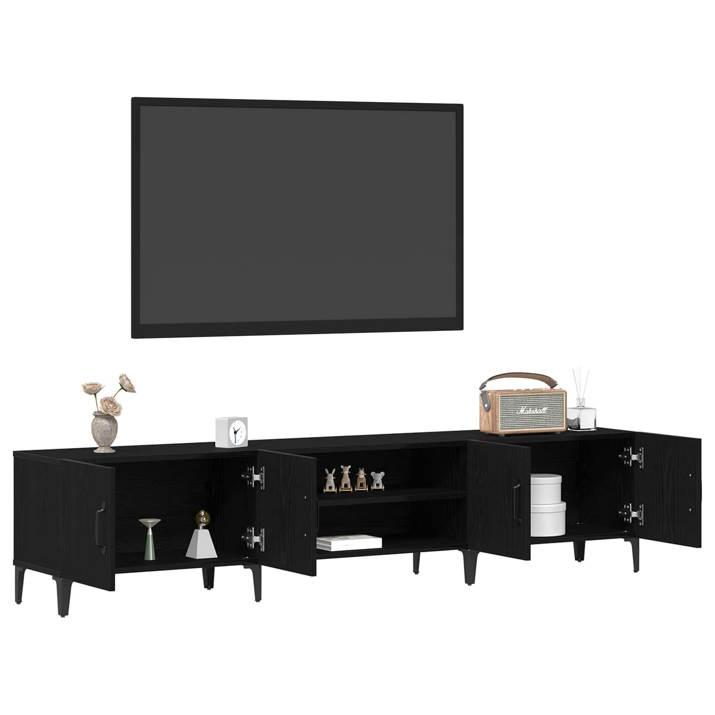 TV Cabinet 180 x 31.5 x 40 cm Black Oak Engineered Wood