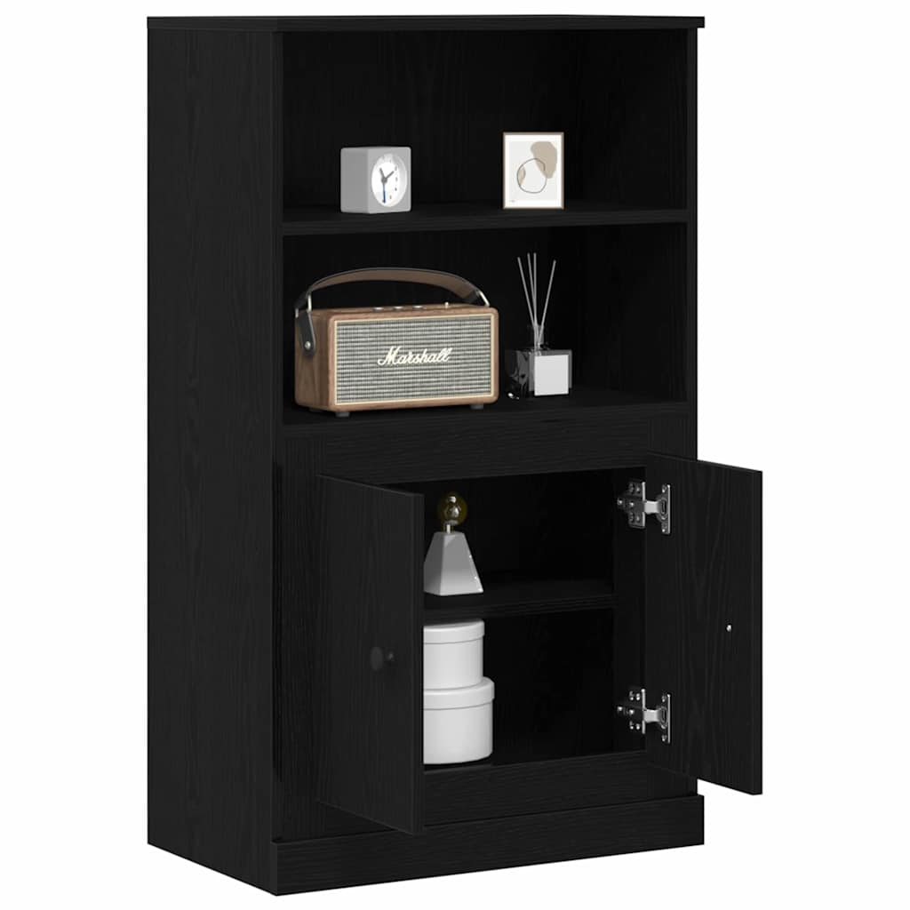 Highboard Black Oak 60 x 35.5 x 103.5 cm Engineered Wood