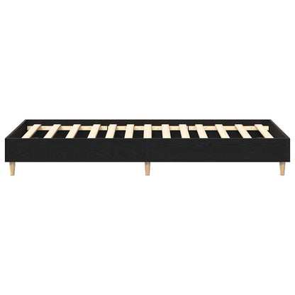 Bed Frame Black Oak 203 x 101 x 25 cm Engineered Wood