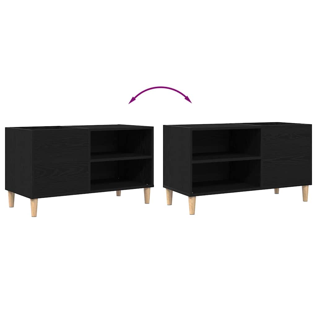 Record Cabinet 84.5 x 38 x 48 cm Engineered Wood Black oak