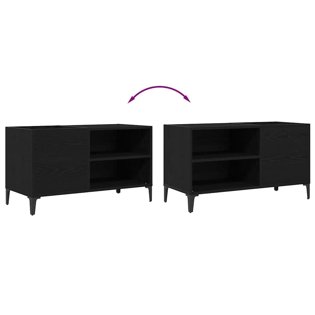Record Cabinet Black Oak 84.5 x 38 x 48 cm Engineered Wood