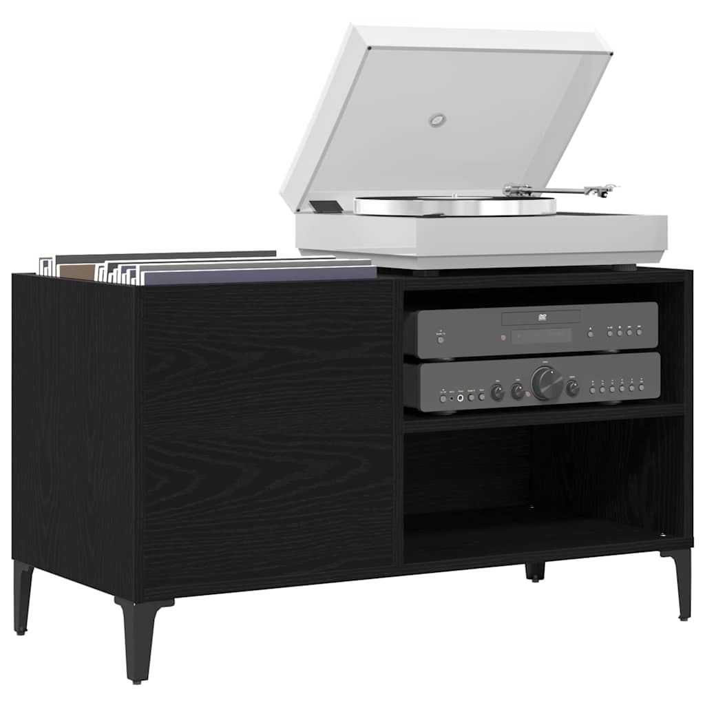 Record Cabinet Black Oak 84.5 x 38 x 48 cm Engineered Wood