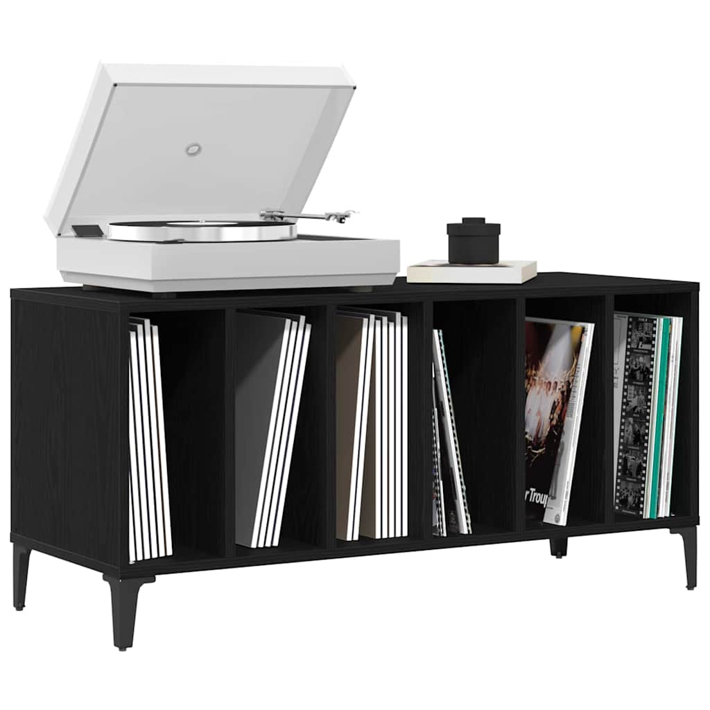 Record Cabinet Black Oak 100 x 38 x 48 cm Engineered Wood