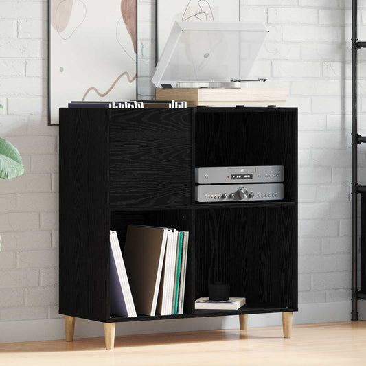 Record Cabinet Black Oak 84.5 x 38 x 89 cm Engineered Wood