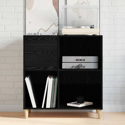 Record Cabinet Black Oak 84.5 x 38 x 89 cm Engineered Wood