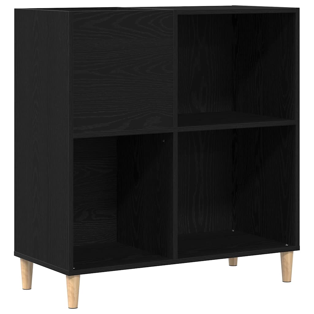 Record Cabinet Black Oak 84.5 x 38 x 89 cm Engineered Wood