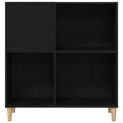 Record Cabinet Black Oak 84.5 x 38 x 89 cm Engineered Wood