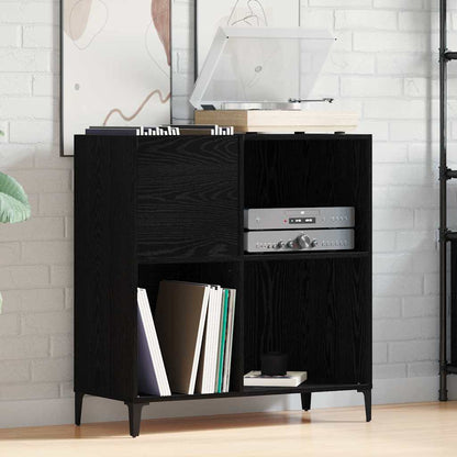 Record Cabinet Black Oak 84.5 x 38 x 89 cm Engineered Wood