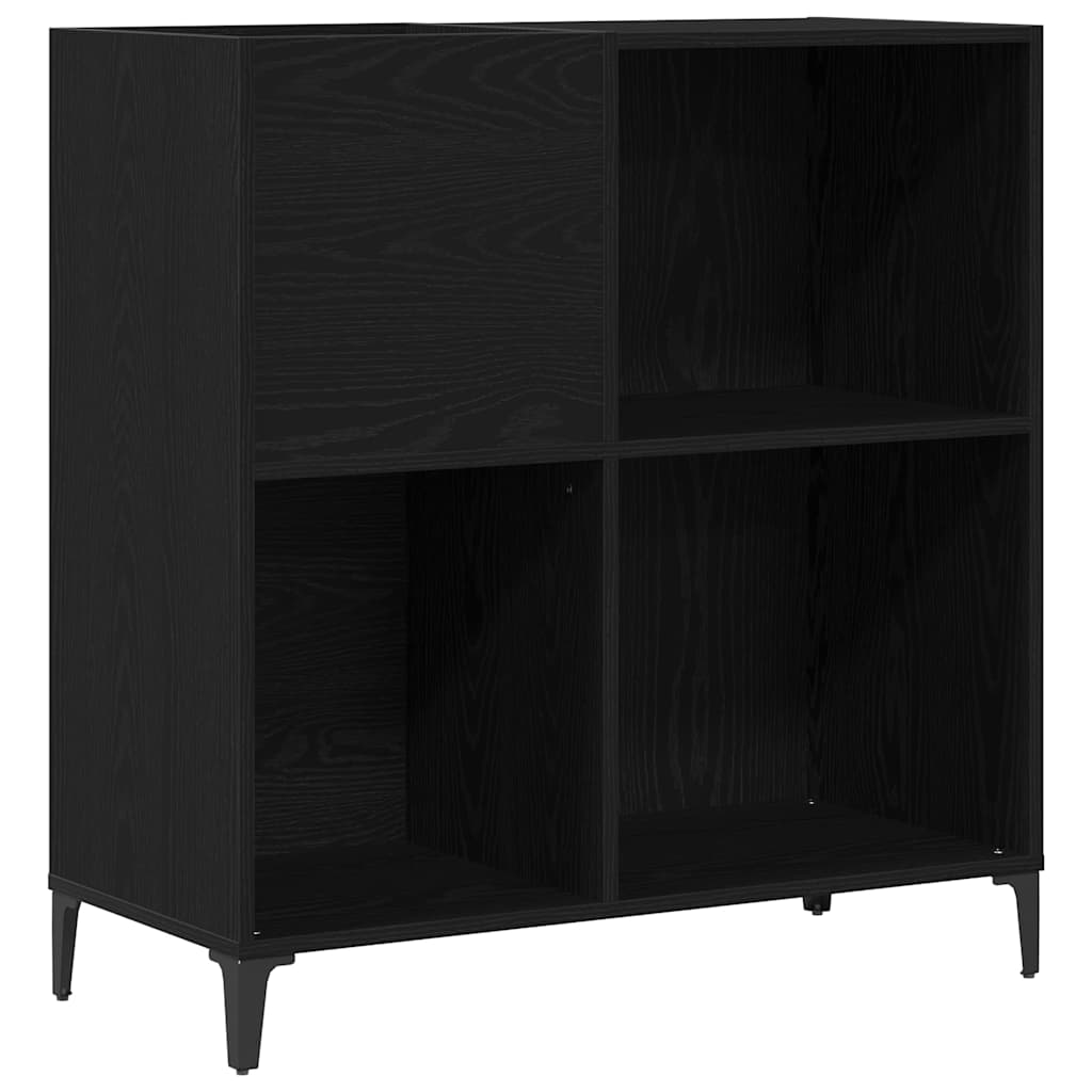 Record Cabinet Black Oak 84.5 x 38 x 89 cm Engineered Wood