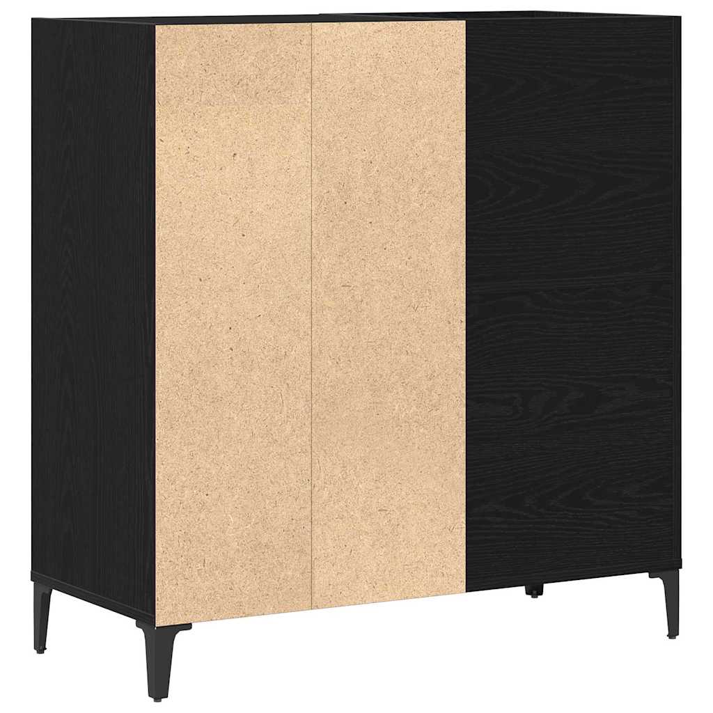 Record Cabinet Black Oak 84.5 x 38 x 89 cm Engineered Wood