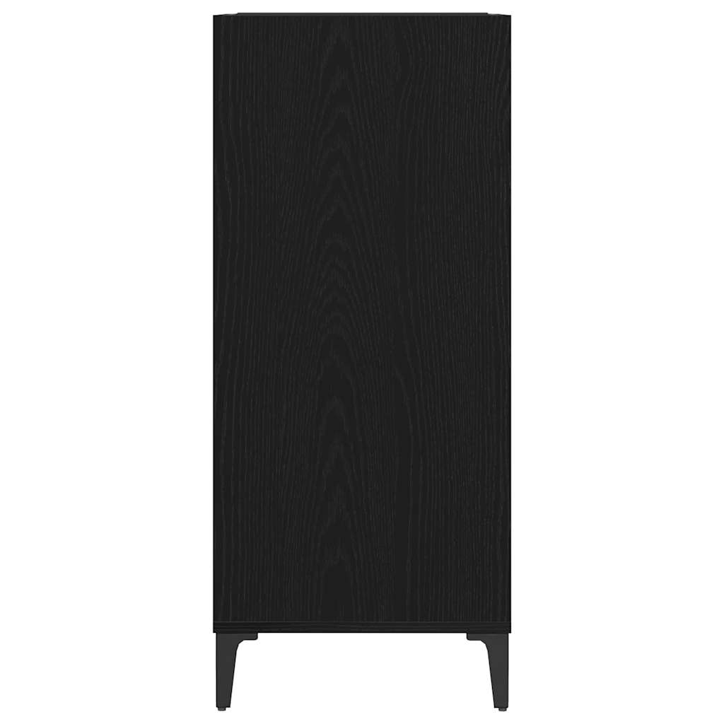 Record Cabinet Black Oak 84.5 x 38 x 89 cm Engineered Wood