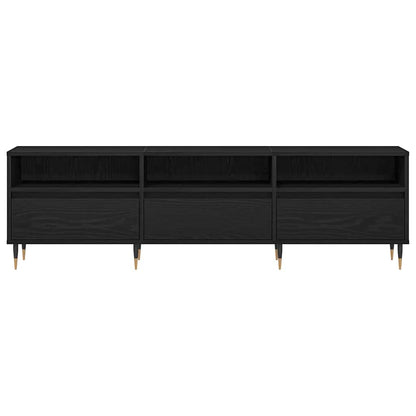 TV Cabinet Black Oak 150 x 30 x 44.5 cm Engineered Wood
