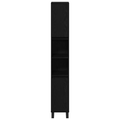 Bathroom Cabinet Black Oak 30 x 30 x 190 cm Engineered Wood