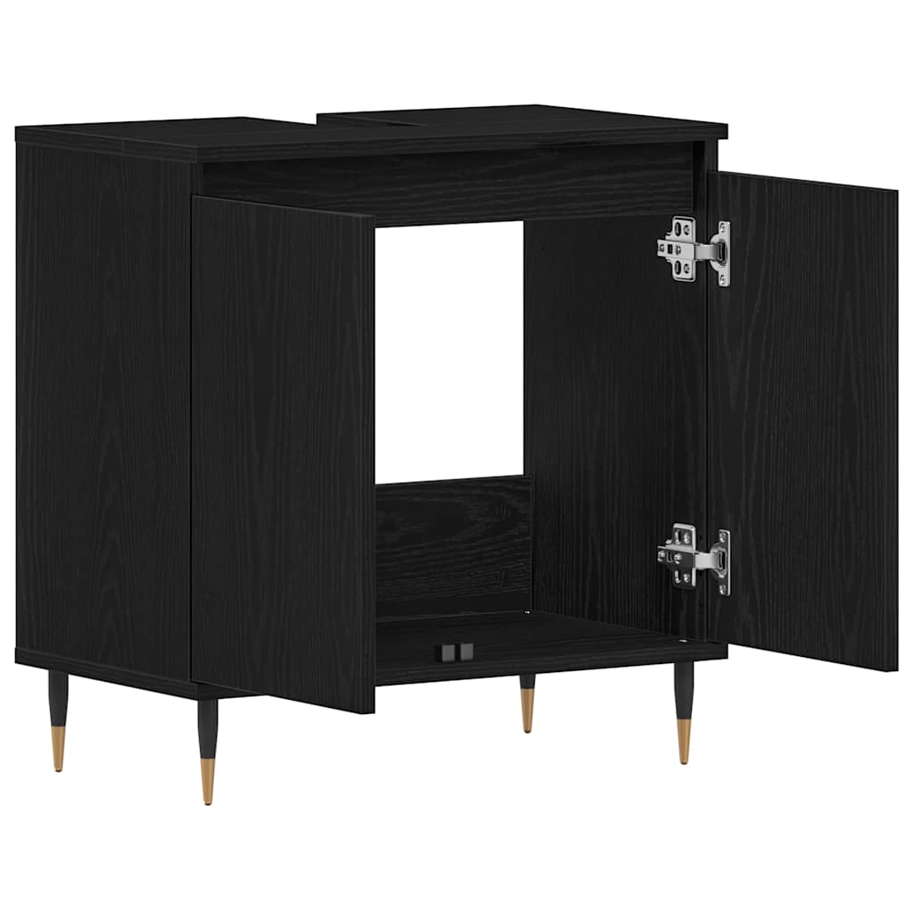 Bathroom Sink Cabinet Black Oak 58 x 33 x 60 cm Engineered Wood