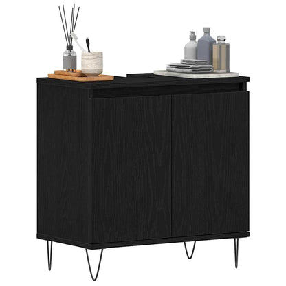 Bathroom Sink Cabinet Black Oak 58 x 33 x 60 cm Engineered Wood