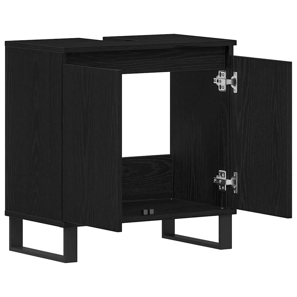 Bathroom Sink Cabinet Black Oak 58 x 33 x 60 cm Engineered Wood